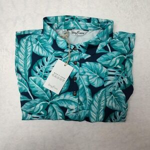 Kenny Flowers Polo Shirt Womens Large Blue Wailea Floral Golf Stretch CME Group